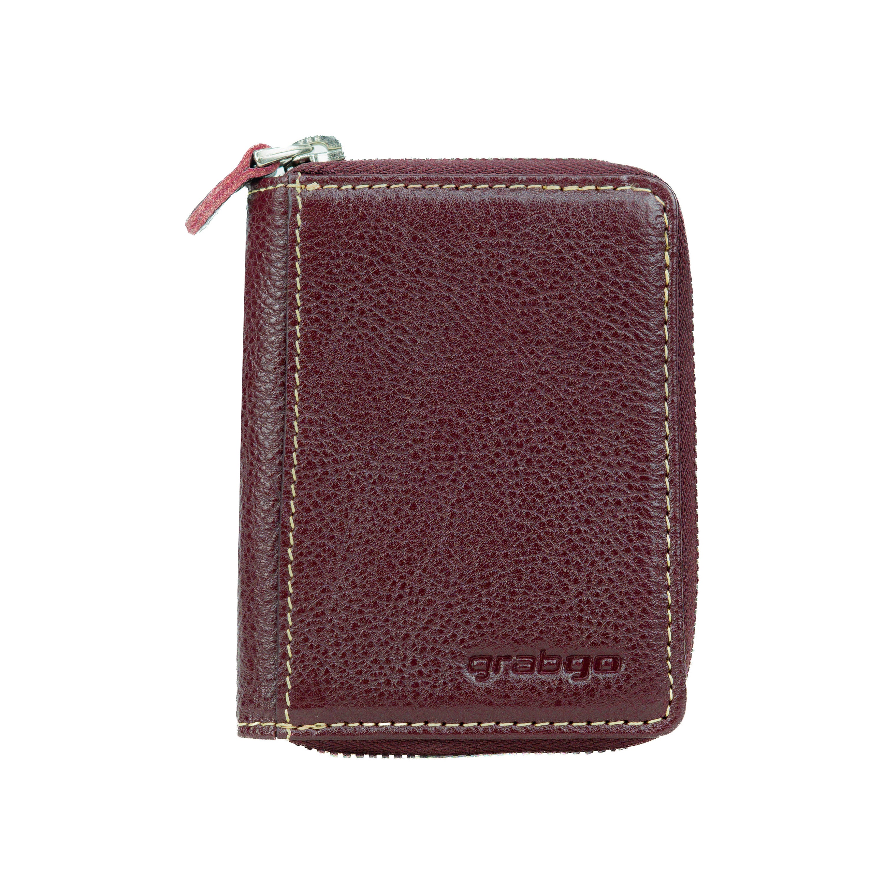 Sleeko ZipX Red Wine Zip-Around Wallet
