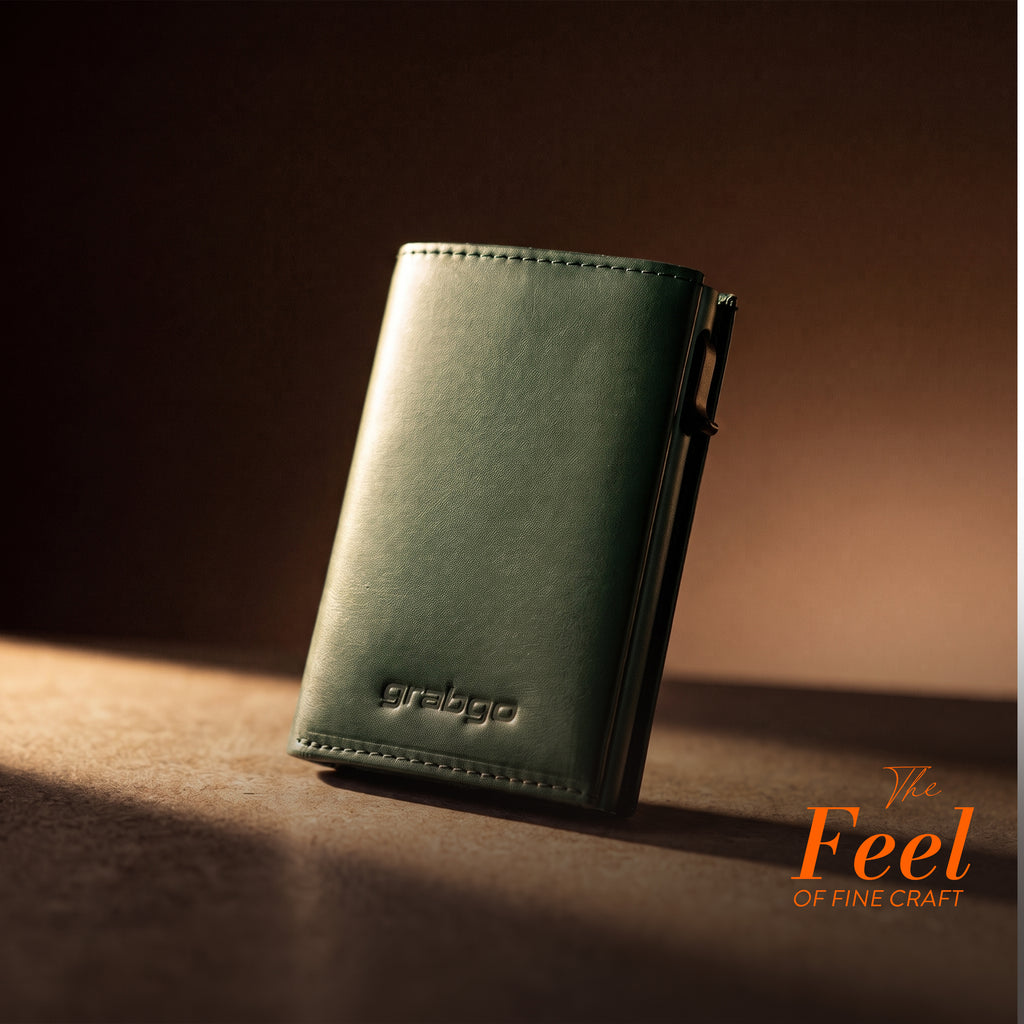 Sleeko Edge Olive Green Smart Wallet