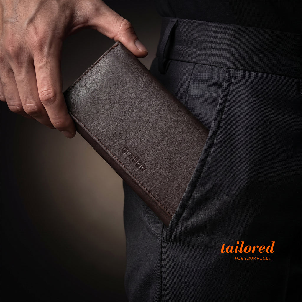 Sleeko Essential Chocolate Bi-Fold Long Wallet