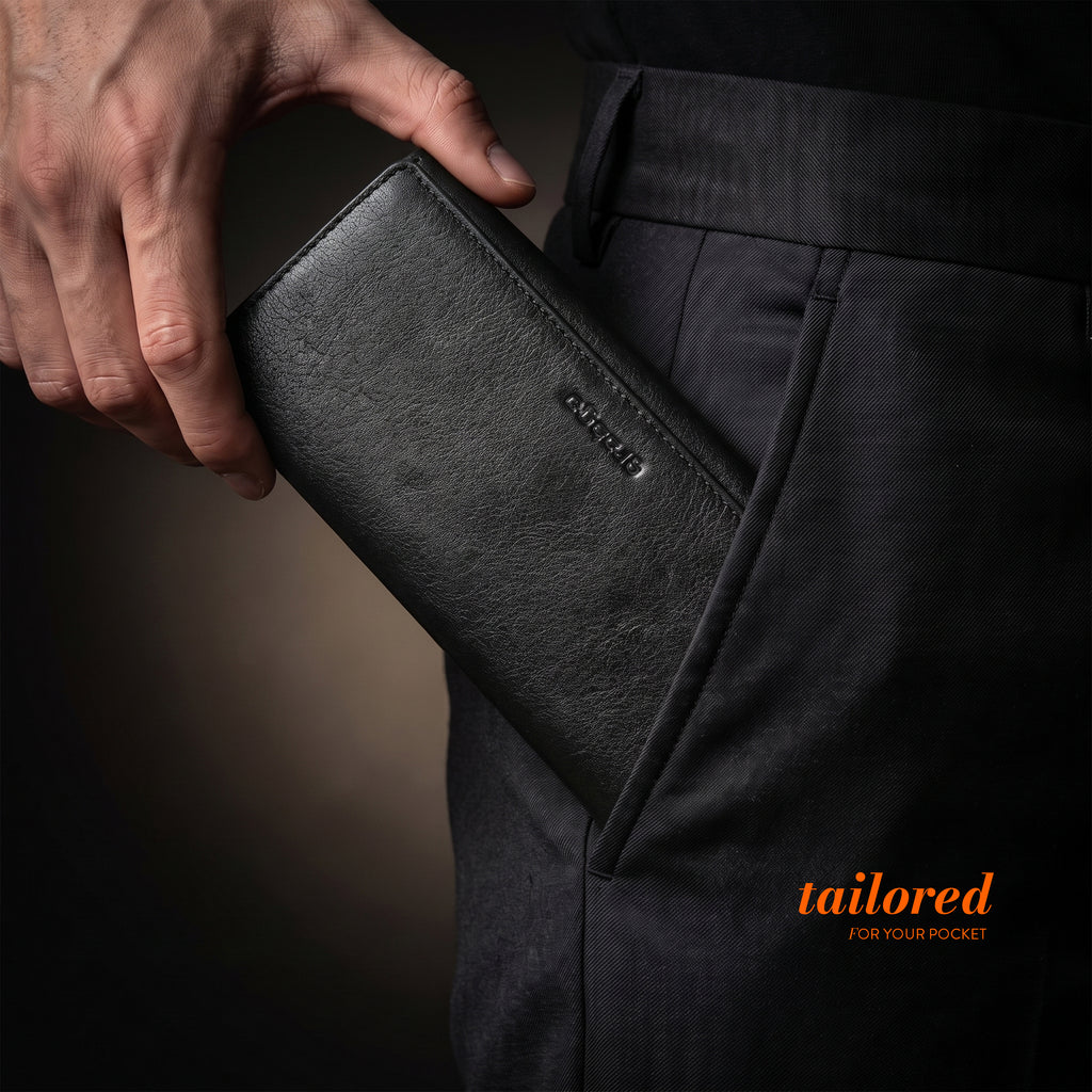 Sleeko Essential Black Bi-Fold Long Wallet
