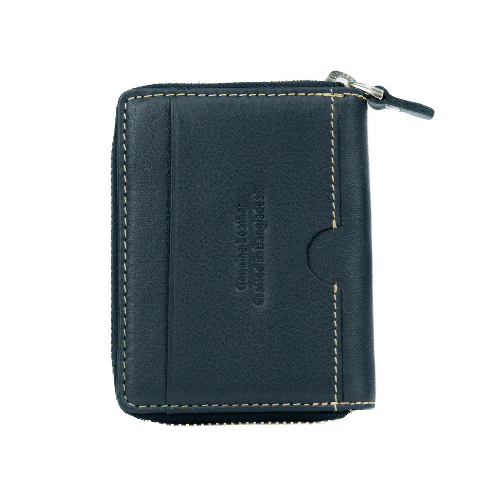 Sleeko ZipX Navy Blue Zip-Around Wallet