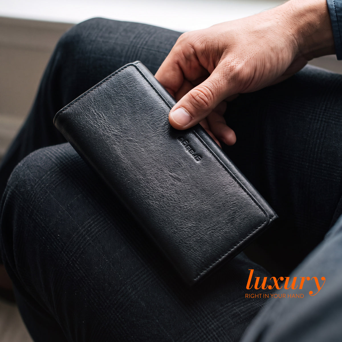 Sleeko Essential Black Bi-Fold Long Wallet