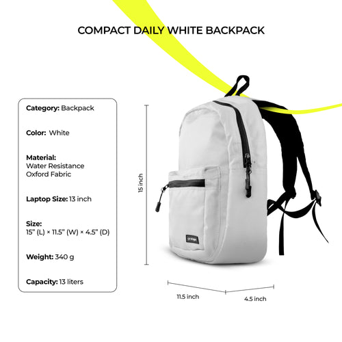 GRABGO COMPACT DAILY WHITE BACKPACK