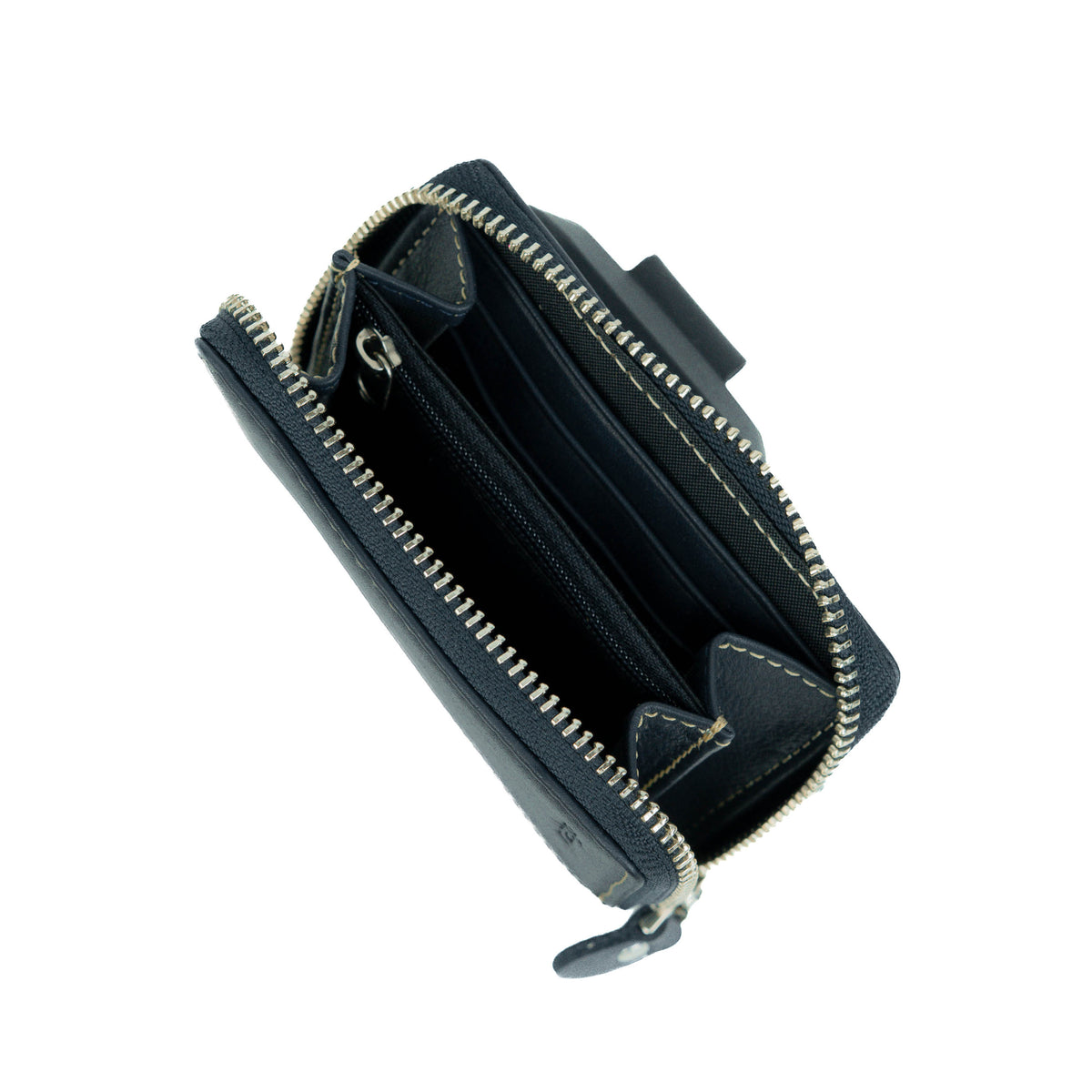 Sleeko ZipX Navy Blue Zip-Around Wallet