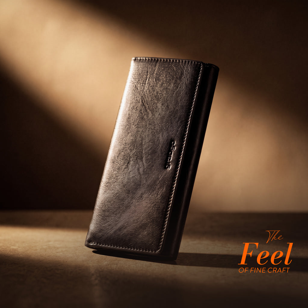Sleeko Essential Chocolate Bi-Fold Long Wallet