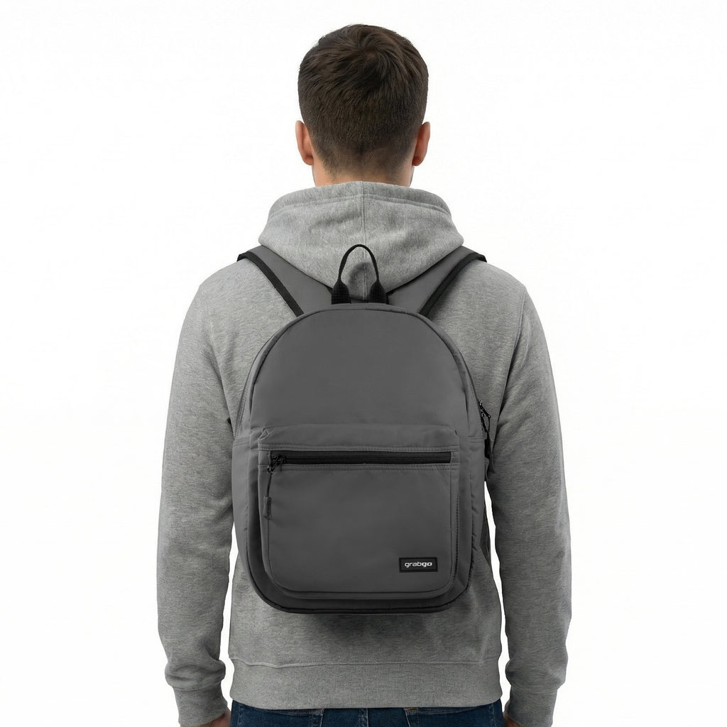 GRABGO COMPACT DAILY GREY BACKPACK