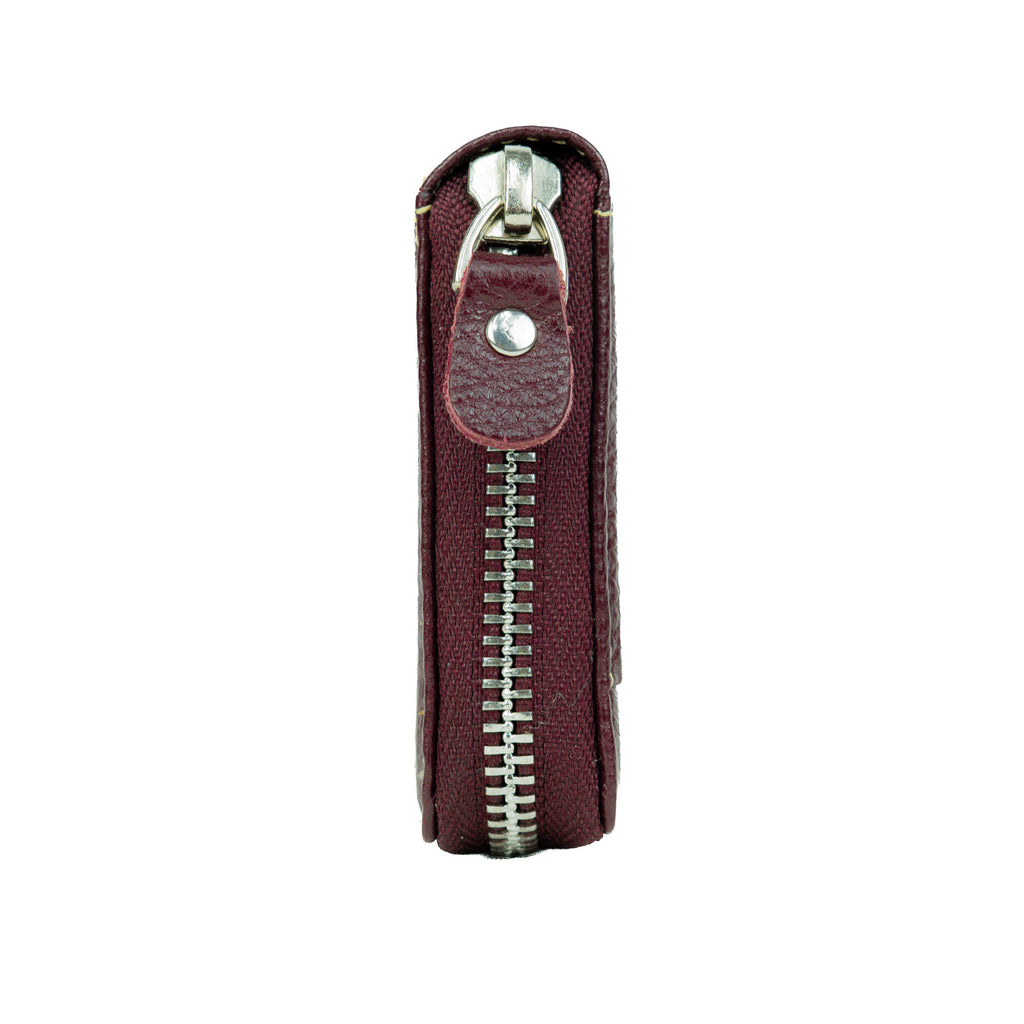 Sleeko ZipX Red Wine Zip-Around Wallet
