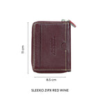 Sleeko ZipX Red Wine Zip-Around Wallet