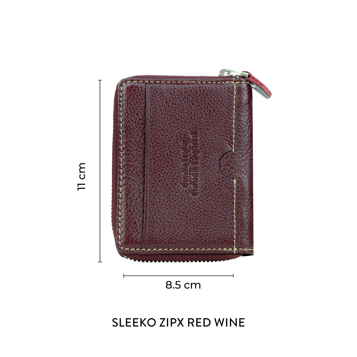 Sleeko ZipX Red Wine Zip-Around Wallet
