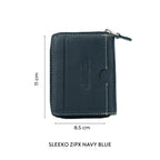 Sleeko ZipX Navy Blue Zip-Around Wallet