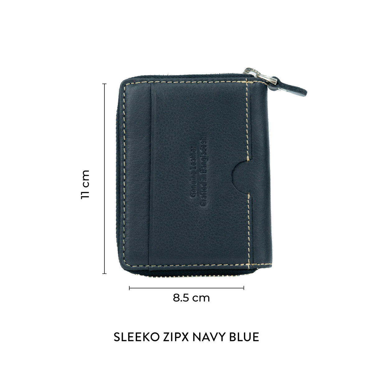 Sleeko ZipX Navy Blue Zip-Around Wallet