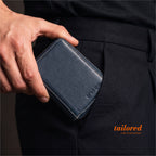 Sleeko ZipX Navy Blue Zip-Around Wallet