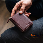 Sleeko ZipX Red Wine Zip-Around Wallet
