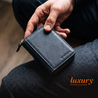 Sleeko ZipX Navy Blue Zip-Around Wallet