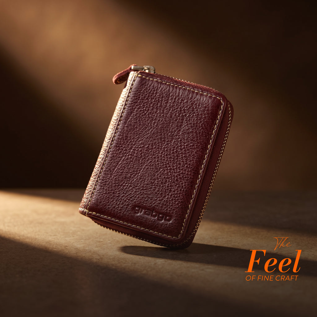 Sleeko ZipX Red Wine Zip-Around Wallet