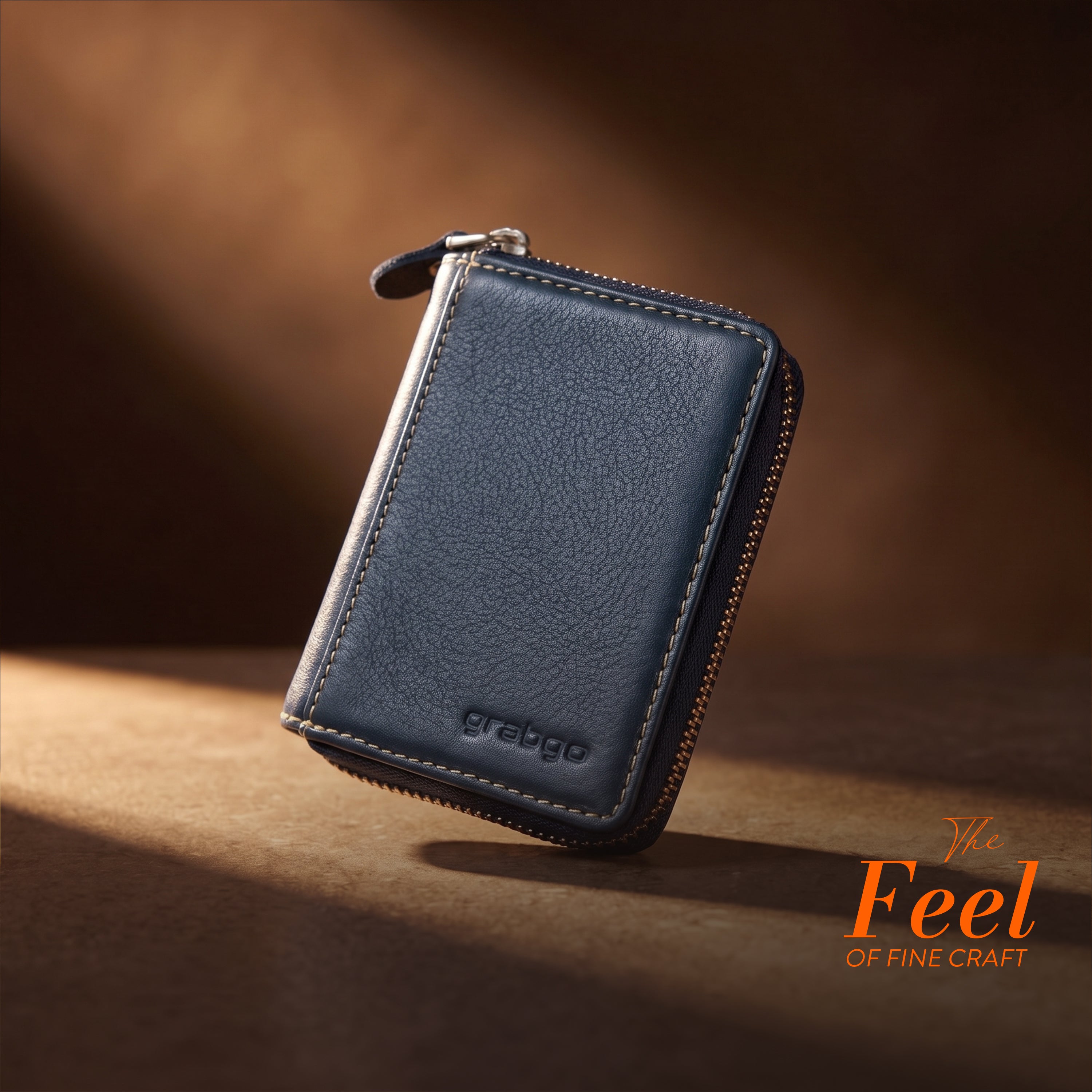 Sleeko ZipX Navy Blue Zip-Around Wallet