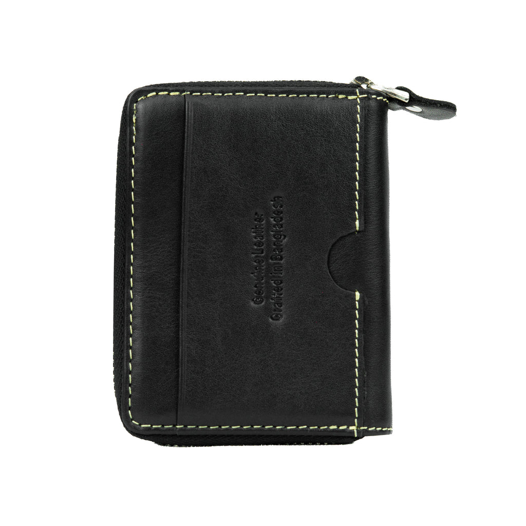 Sleeko ZipX Black Zip-Around Wallet