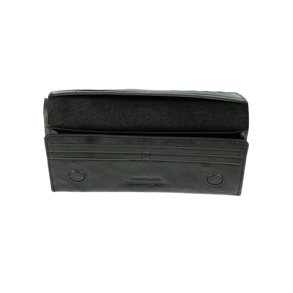 Sleeko Essential Black Bi-Fold Long Wallet