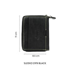 Sleeko ZipX Black Zip-Around Wallet