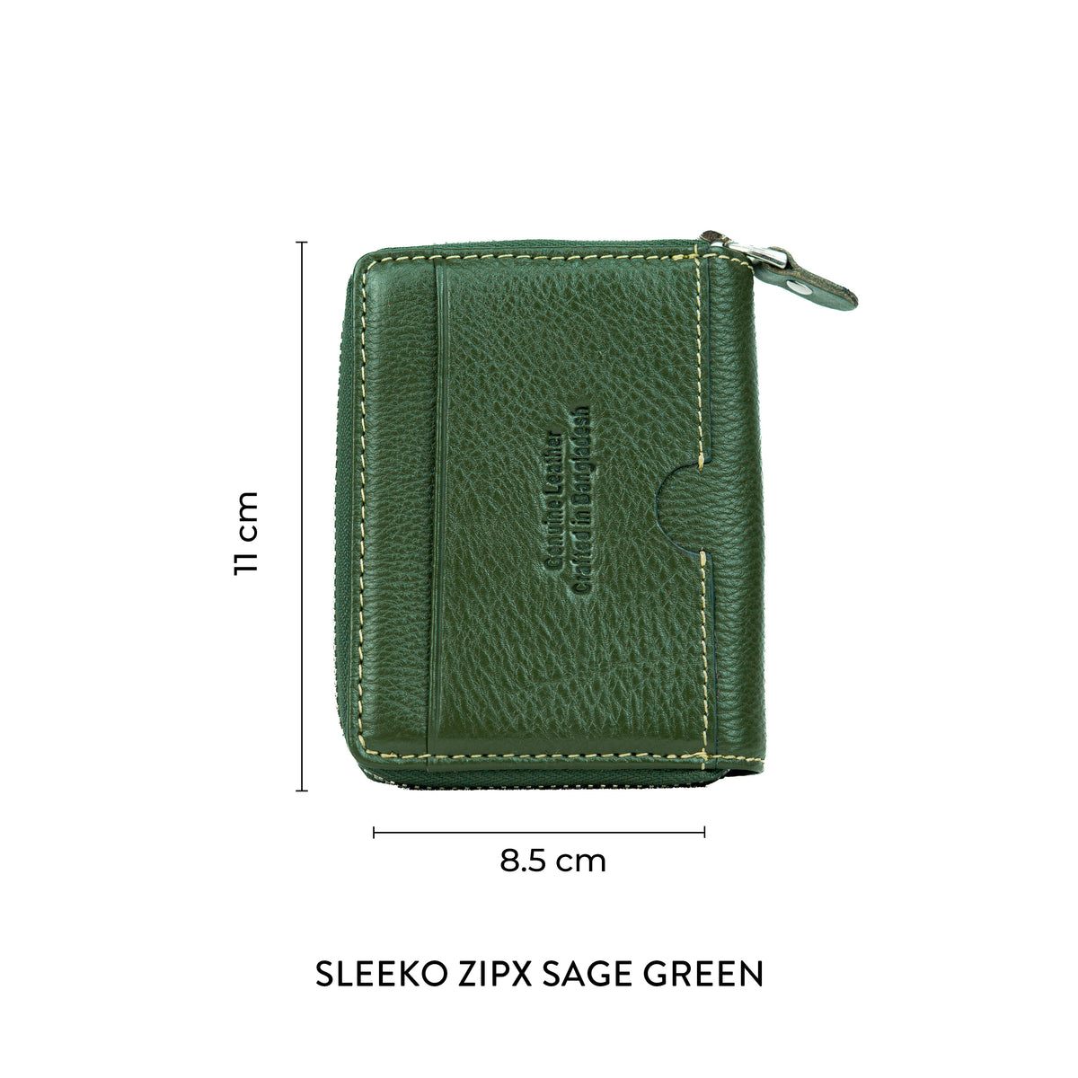 Sleeko ZipX Sage Green Zip-Around Wallet