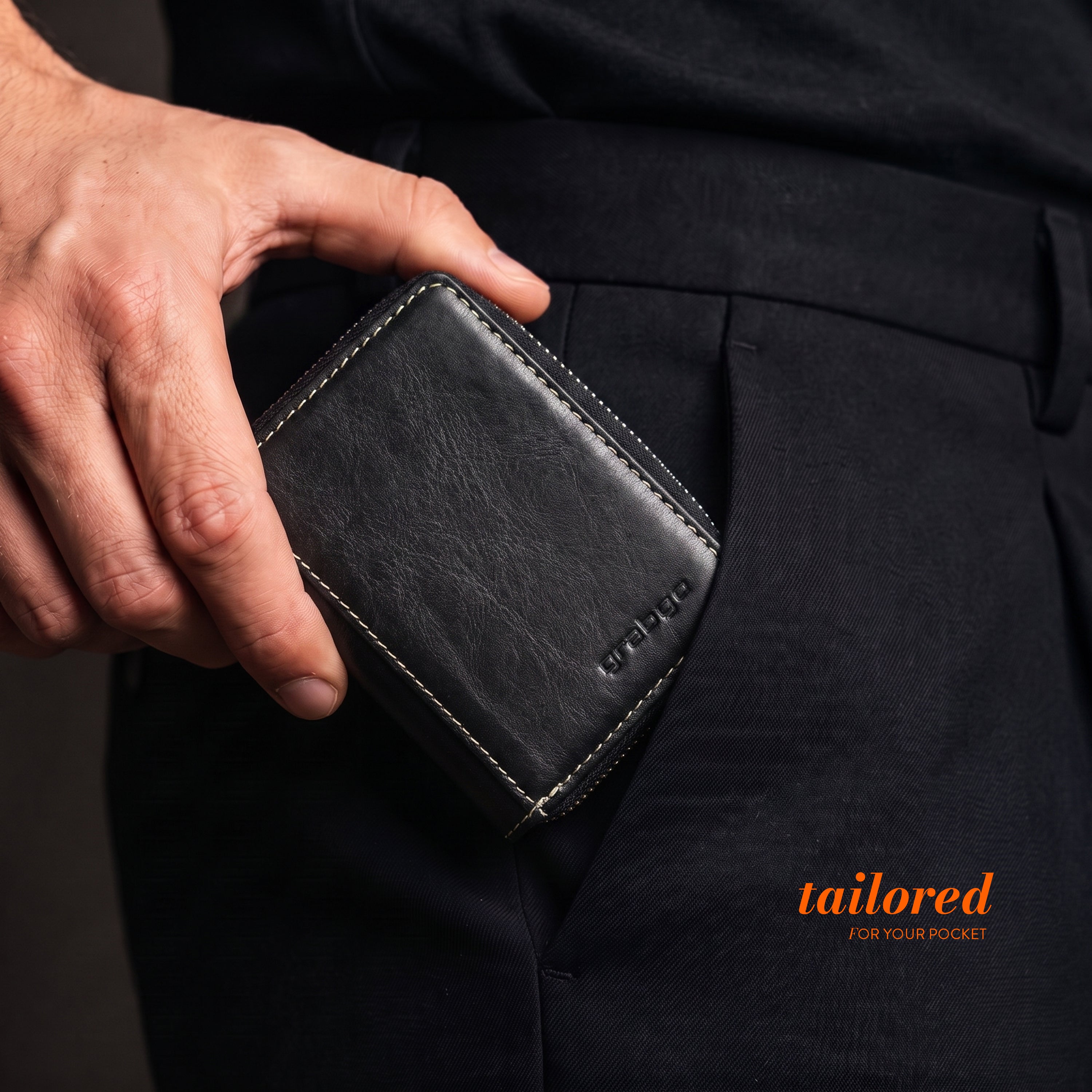 Sleeko ZipX Black Zip-Around Wallet