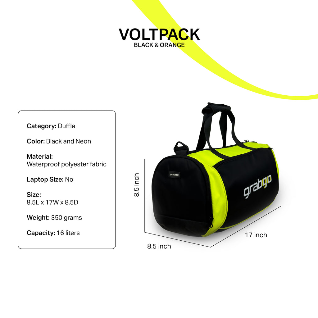 Grabgo VOLTPACK DUFFLE Black & Neon
