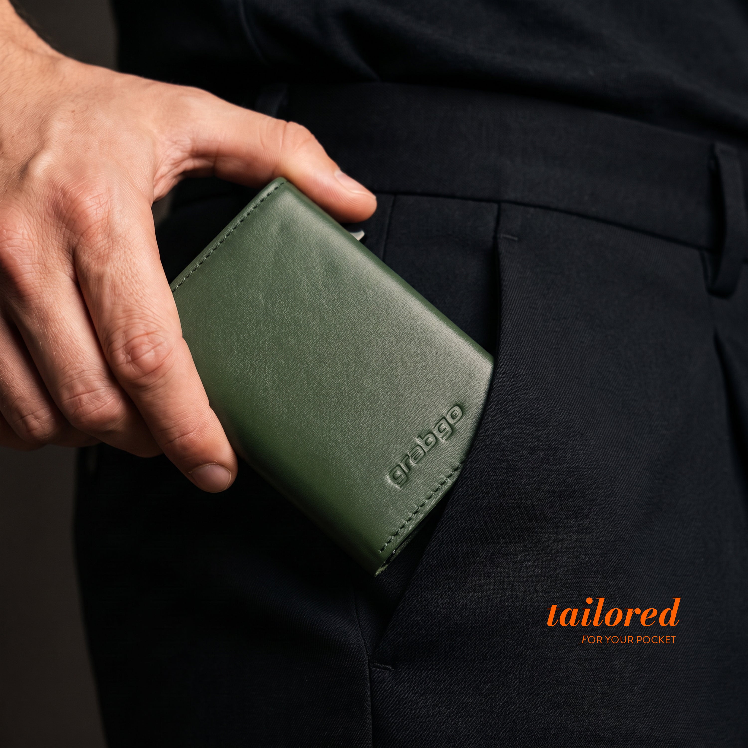 Sleeko Edge Olive Green Smart Wallet