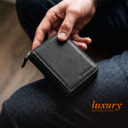 Sleeko ZipX Black Zip-Around Wallet