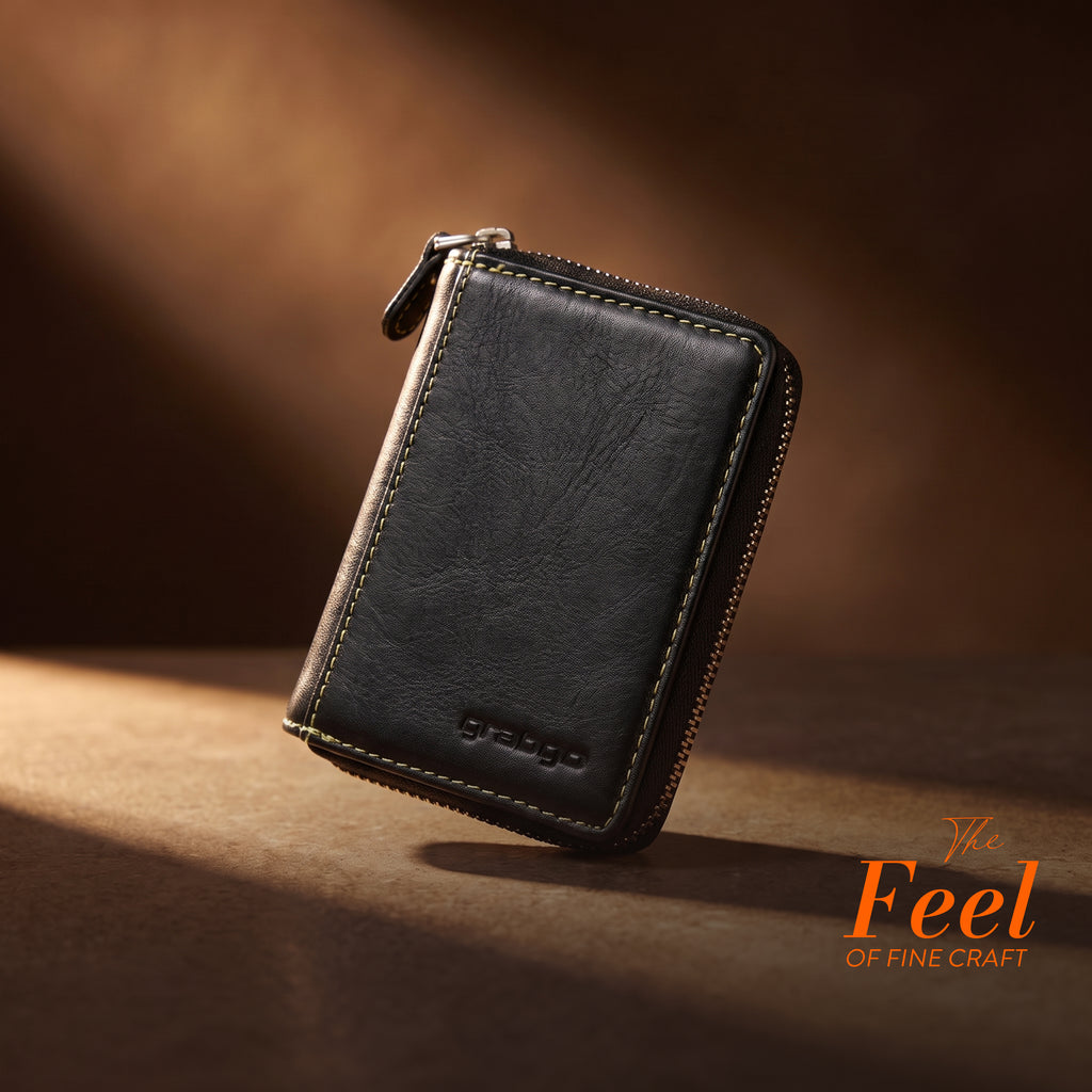 Sleeko ZipX Black Zip-Around Wallet