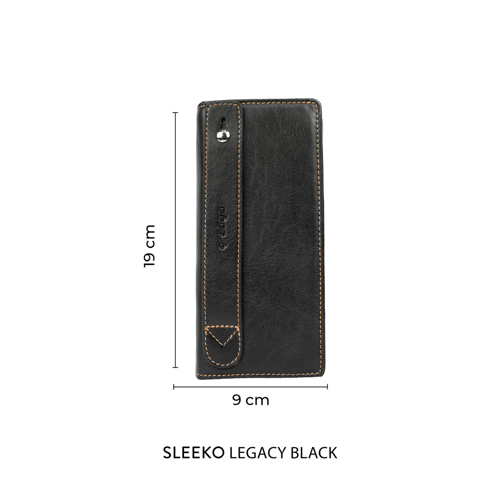 Sleeko Legacy Black Bi-Fold Wallet