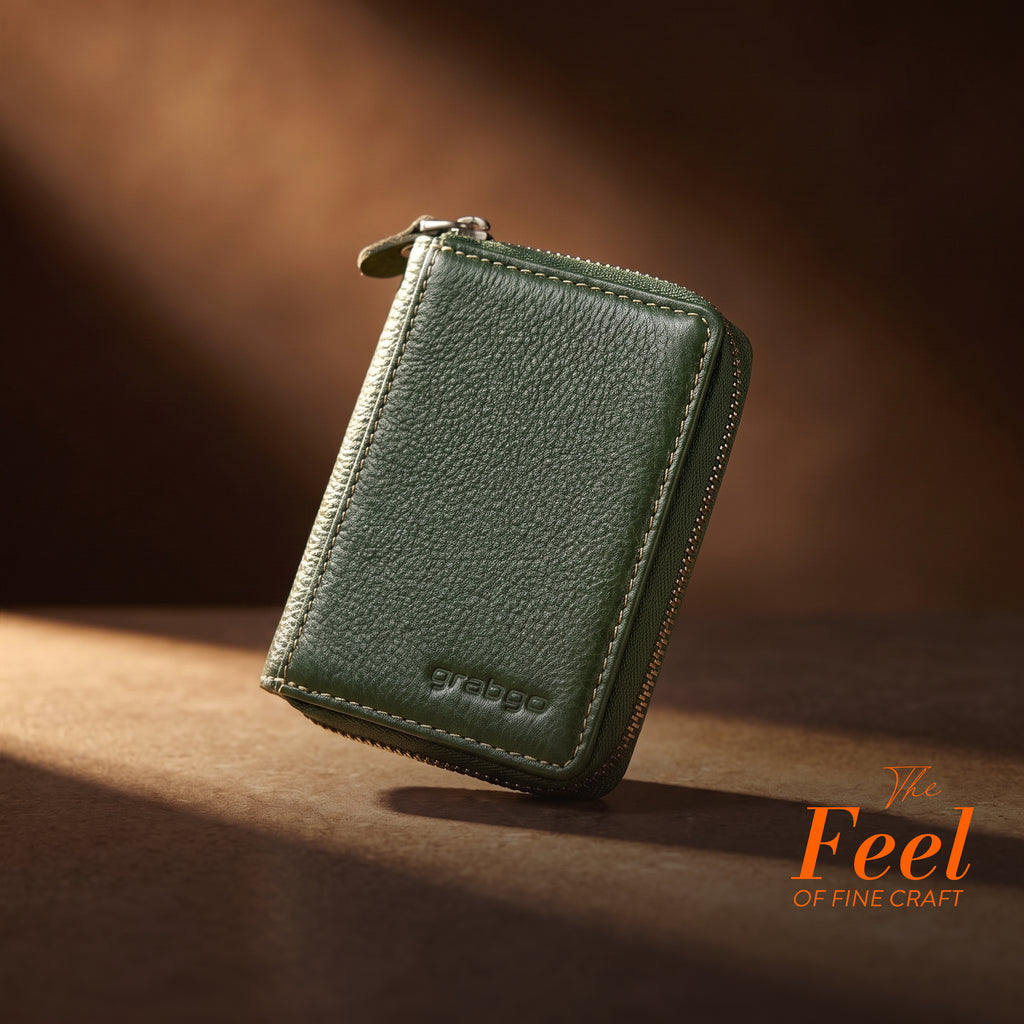 Sleeko ZipX Sage Green Zip-Around Wallet
