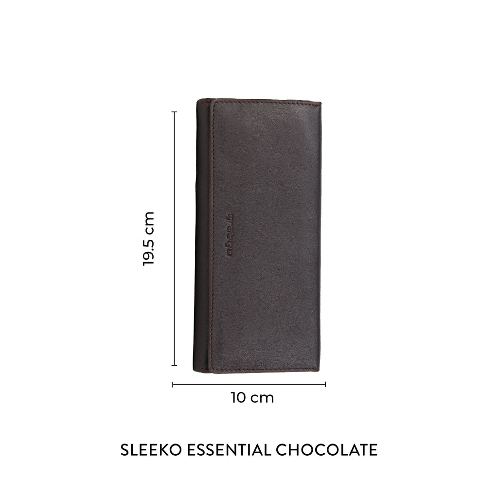 Sleeko Essential Chocolate Bi-Fold Long Wallet